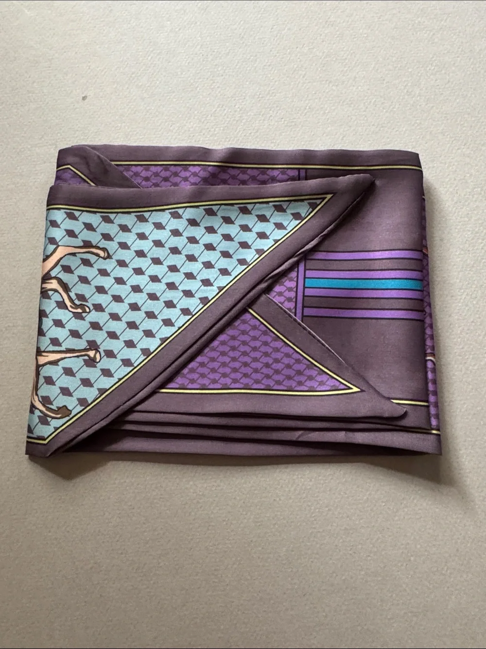 Purple horse Print Scarf M806